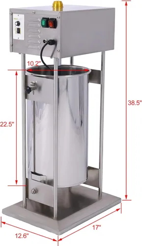 Vista 5 de Llenador eléctrico de salchichas, máquina de salchichas de acero inoxidable (capacidad 30L)