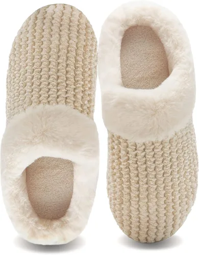 Vista 9 de WateLves Women's Slippers Comfort Memory Foam House Slippers Plush Lining Bedroom Shoes for Indoor & Outdoor Polvo de frijoles
