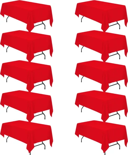 Vista 103 de BRILLMAX - Manteles para mesa rectangular de 6 pies, tela de lino de poliéster, lavable, para boda, recepción, banquete, fiesta de cumpleaños, 60 x