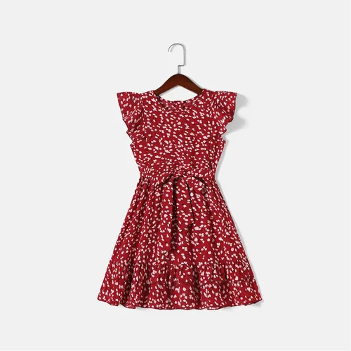 Vista 6 de PATPAT Vestidos de mamá y yo a juego para la familia, vestido de lunares con mangas voladas para madre e hija