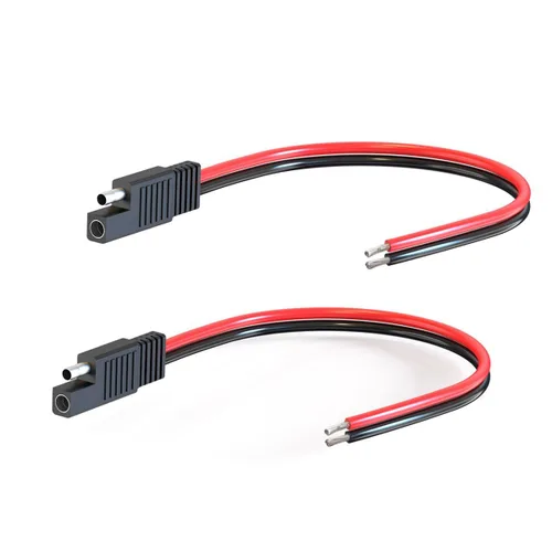 Vista 10 de ELFCULB Cable Conector SAE, 10AWG 1FT 2 Pines Conector Rápido SAE Enchufe de Desconexión para Panel Solar Carro Motocicleta (Paquete de 2)