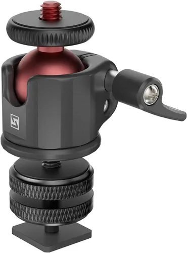 Vista 9 de SIOTI Mini adaptador de montaje de cabeza esférica, con Hot Shoe Mont, compatible con monopie/cámara de tarjeta digital/micrófono/teléfono
