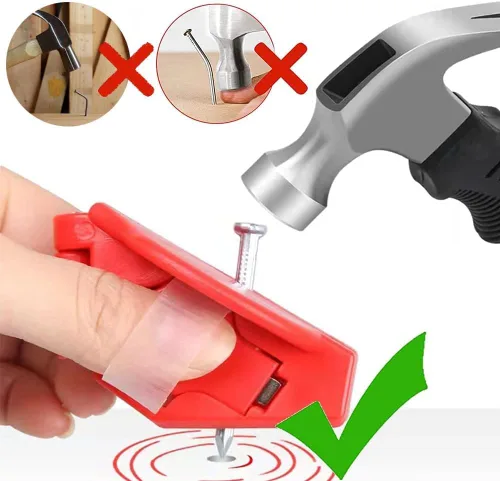 Vista 3 de Soporte de uñas para martillar, alicates de plástico, guía de uñas protectora de dedos, herramienta para el hogar, alicates auxiliares, artilugio