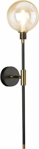 Vista 8 de KCO Apliques de pared con enchufe de 1 luz, cable de interruptor de encendido/apagado, lámpara de pared moderna negra con brazo largo de globo
