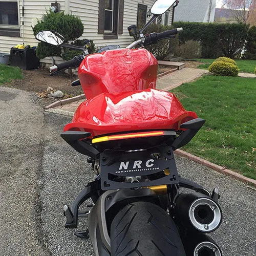 Vista 7 de New Rage Cycles Eliminador de guardabarros compatible con el ecualizador de doble carga Ducati Monster 1200 (2014-2016)