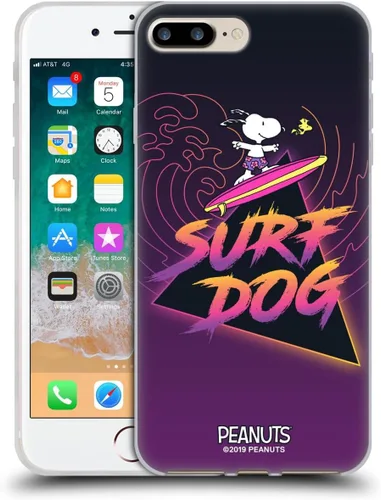 Vista 95 de Head Case Designs Funda de gel suave con licencia oficial de Peanuts Tropical Surf Snoopy Aloha Disco compatible con Apple iPhone 13 Mini Surf
