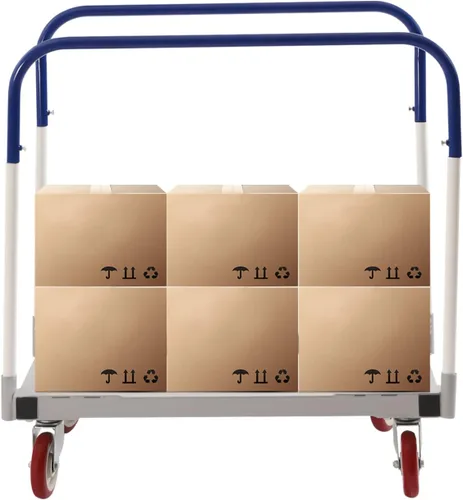 Vista 4 de Camión de panel de acero con ruedas giratorias, carrito de panel de marco de acero, capacidad de carga de 1500 libras, 35 pulgadas de largo x 20