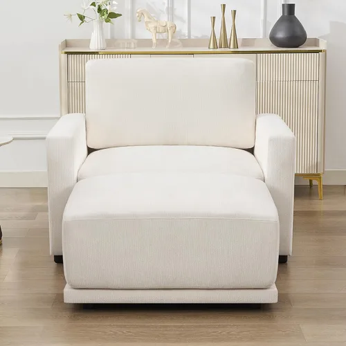 Vista 19 de Sofá modular en forma de L de 110.6 pulgadas, sofá modular de asiento profundo con otomana móvil, sofás gruesos de 4 asientos de gran