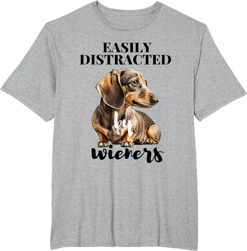 Vista 33 de Easy Distracted By Wieners Dachshund - Camiseta divertida para perro Weiner, Azul