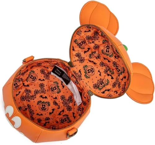 Vista 4 de Loungefly Disney Mickey Mouse Mick-O-Lantern - Bolso cruzado de Halloween, Naranja
