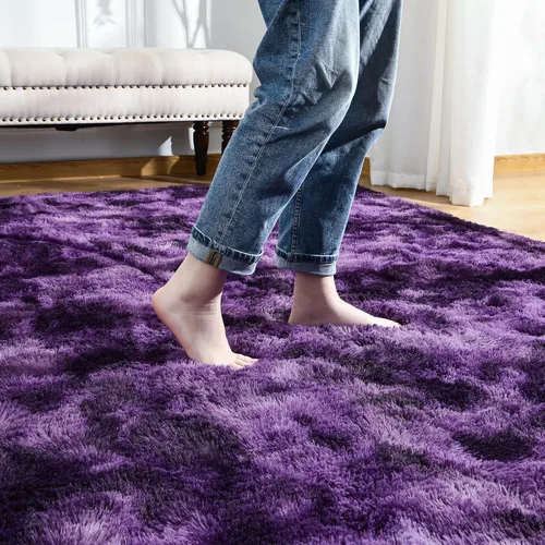 Vista 12 de Softlife Alfombra naranja para dormitorio, alfombra de felpa esponjosa para sala de estar para niñas, alfombra lanuda para niños, alfombra suave