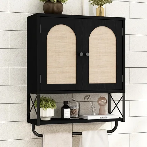 Vista 12 de RUSTOWN Gabinete de pared del cuarto de baño de la rota, Boho sobre el Roble natural