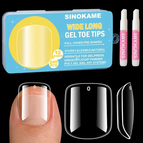 Vista 10 de SINOKAME - Uñas postizas transparentes a presión cortas con kit de pegamento para uñas, puntas de uñas postizas pintables mate, para camas de uñas