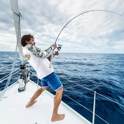 Vista 63 de Palmyth - Camiseta de pesca para hombre, con manga larga, protección solar ultravioleta FPU 50+, con bolsillo