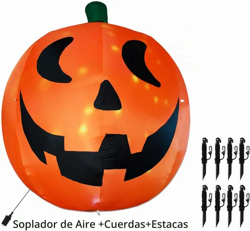 Vista 4 de AJY Luces LED integradas de calabaza gigante inflable de Halloween de 10
