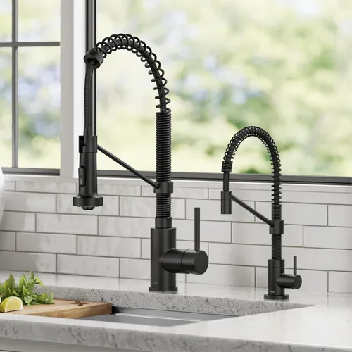 Vista 14 de Kraus KPF-1610-FF-100CH Bolden - Grifo extensible de cocina de estilo comercial, combo con filtro de agua Purita, cromado