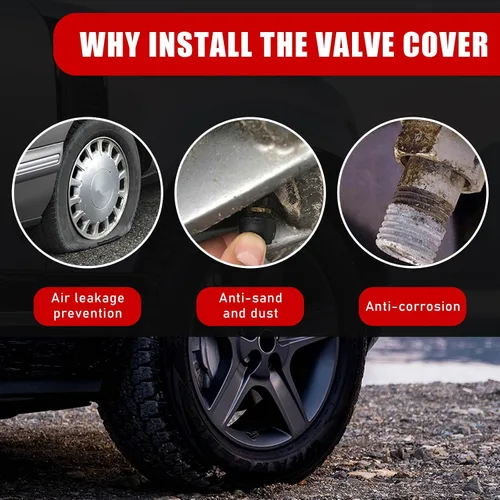 Vista 3 de Ziciner 8 PCS Tapas de Vástago de Válvula de Neumático de Coche, Cubiertas de Válvula de Rueda de Aleación de Aluminio con Anillo O de Goma, Juego