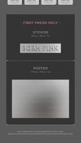 Vista 7 de BLACKPINK BORN PINK - 2º álbum de caja de álbum versión CD+Photobook+papel de letras de acordeón+tarjeta fotográfica grande+postal+película