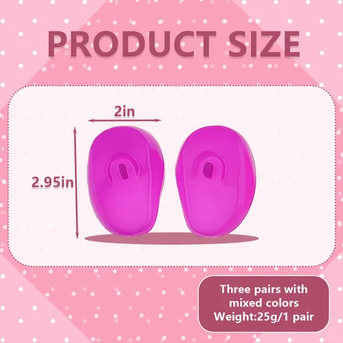 Vista 2 de 3 pares de orejeras de silicona suave para teñir el cabello, cubierta protectora para el oído, protección para el tratamiento del cabello