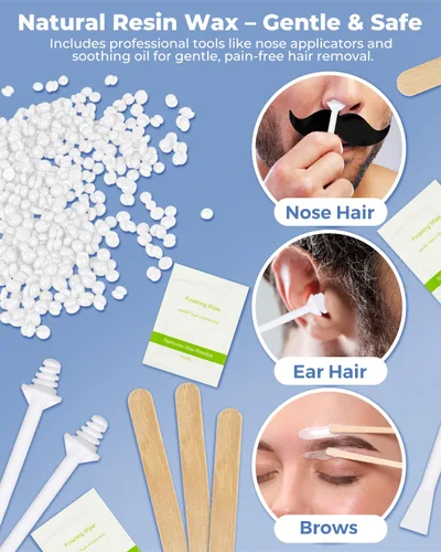 Vista 3 de Boloye Kit de cera nasal con cera de resina natural de 3.53 onzas y 20