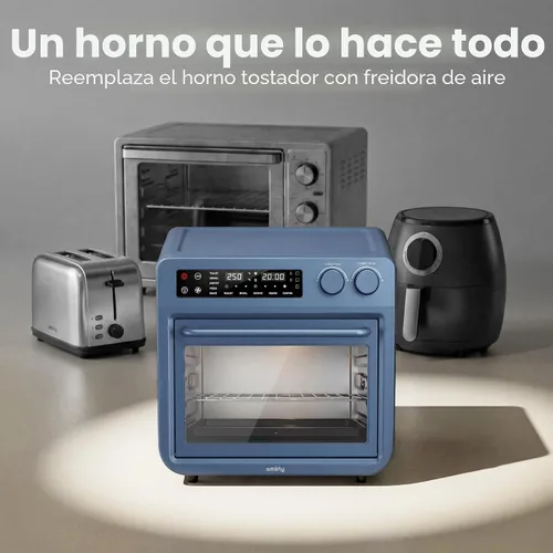 Vista 4 de SMIRLY Combo de horno tostador digital con freidora de aire, horno de encimera de convección de 25 L, multifunción 10 en 1 para pizza de 12 pulgadas