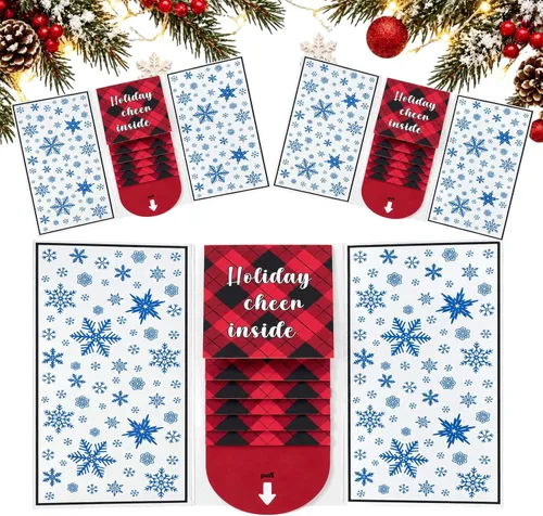Vista 9 de Folleto de tarjetas de regalo de Navidad en cascada 2027, 3 portatarjetas #B 3 piezas