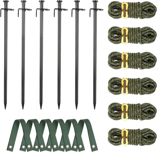 Vista 9 de Kit de estacas de árbol resistente, estacas de acero de 11.8 pulgadas y soportes para árbol joven, antiviento fuerte, kit de enderezamiento
