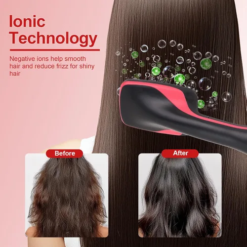 Vista 4 de Cepillo Secador Alisador, Desenredante Alisado Suavizante en Un Solo Paso, Reduce el Encrespamiento y Da Más Brillo para Cabello Liso y Recto