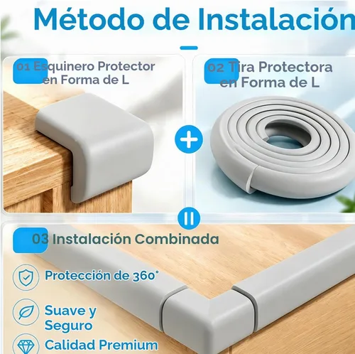 Vista 5 de ZOMPAGO Espuma Baby Edge Protector Strip Muebles Seguridad 1.8inx6.56FT Espuma suave