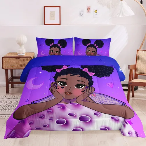 Vista 20 de HOSIMA Juego de edredón de decoración gótica, patrón de calaveras de polilla de la muerte, juego de cama de Halloween tamaño Queen para decoración