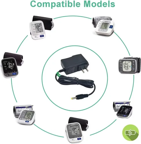 Vista 2 de Nuevo adaptador de repuesto de CA para Omron Healthcare - Monitor de presión arterial del brazo superior serie 5, 7,10 - Reemplazo del cable