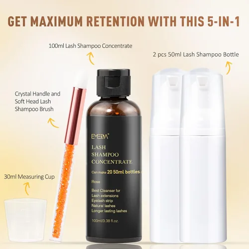 Vista 5 de EMEDA Champú concentrado para extensiones de pestañas 3.4 fl oz extensiones