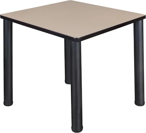 Vista 12 de Regency Kee - Mesa cuadrada pequeña para sala de descanso de 30 pulgadas, parte superior de cerezo, patas negras