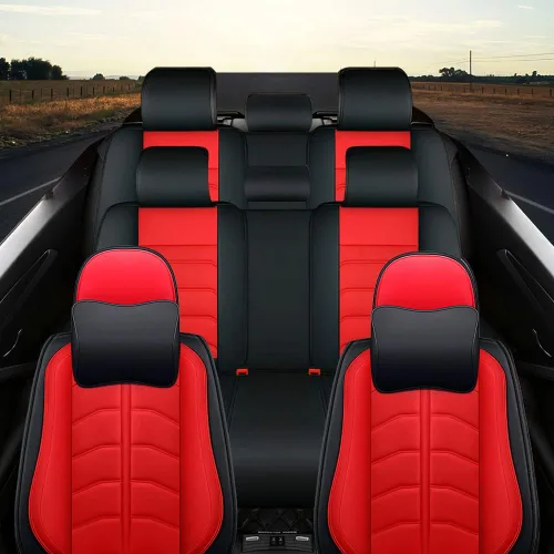Vista 2 de Funda de asiento de auto de 8 asientos para Nissan Armada 2004-2023, funda de asiento duradera, resistente al desgaste, impermeable, transpirable