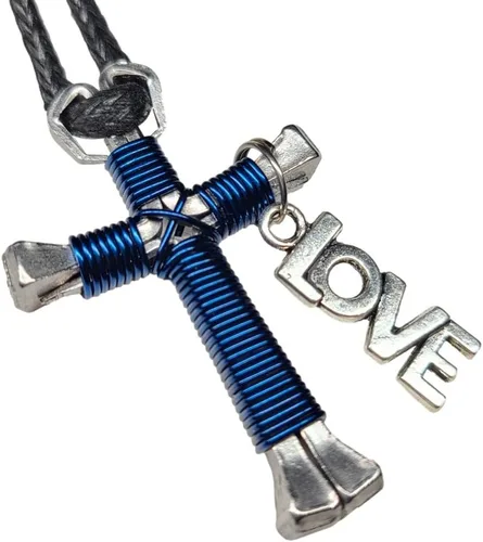 Vista 7 de Cruces de herradura - (Unicolor) Elija su color!, sin metal, V-BLK-Neck
