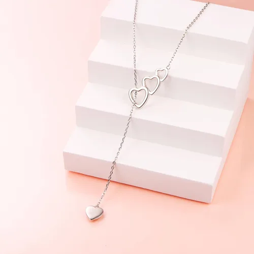 Vista 3 de Collar largo de plata de ley Larait Bar Y Lariat de cadena larga ajustable collar de regalo para ella, 30 pulgadas