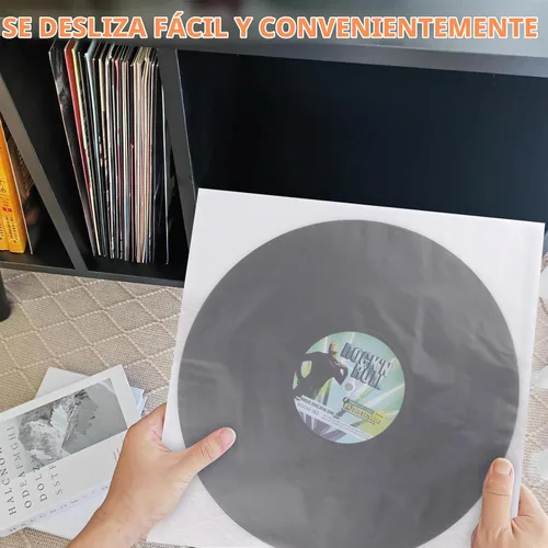 Vista 8 de Paquete de 30 fundas interiores de disco de vinilo de 12 pulgadas para almacenamiento de protección 3.2 mil de grosor, transparente para pantalla