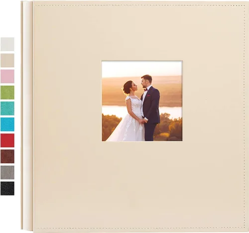 Vista 40 de potricher Álbum de fotos pequeño de 4 x 6 pulgadas, 100 fotos, cubierta de cuero, libro de fotos con 100 bolsillos horizontales para familia, boda