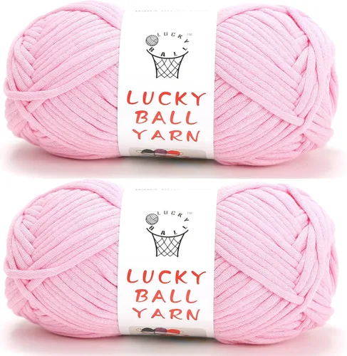 Vista 24 de LUCKY BALL Hilo para ganchillo, 3.53 oz/109 yardas, 70% algodón, 30% nailon, #5, hilo de tubo voluminoso para tejer, para bolsos, sombreros