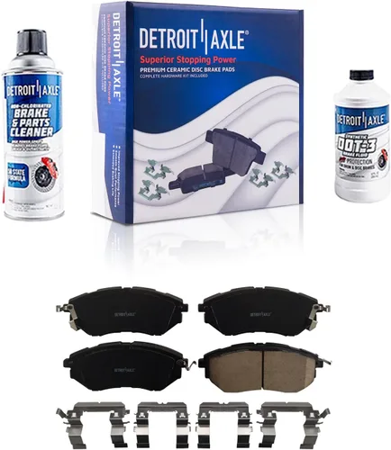 Vista 58 de Detroit Axle - Pastillas de freno para Ford F-150 99-03, 02 Lincoln Blackwood, Pastillas de freno de cerámica delanteras y traseras con repuesto