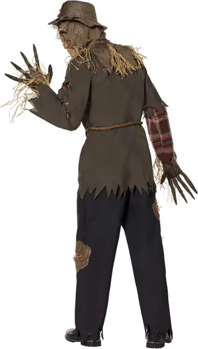 Vista 2 de Spirit Halloween Disfraz de espantapájaros inquietante para adultos, cosplay de espantapájaros, disfraz clásico de Halloween