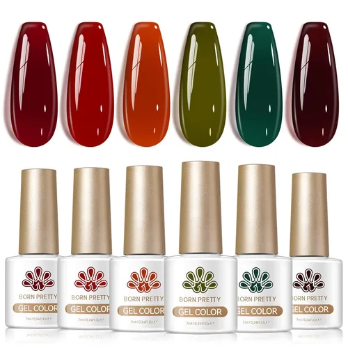 Vista 17 de BORN PRETTY Esmalte de gel otoño invierno marrón chocolate caramelo burdeos Marrón Autum
