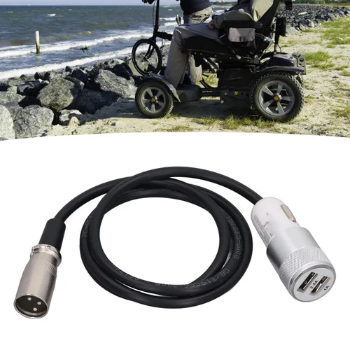 Vista 4 de 12-24V Electric Motor Power Fast Charging Line Accessory BC04 2PD60W Wheelchair Joystick Controller Charging Cable ABS