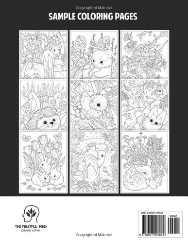 Vista 2 de Baby Animals Coloring Book Super Cute and Adorable Baby Woodland Animal Designs for Hours of Relaxation and Coloring Fun