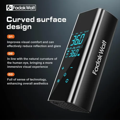 Vista 2 de FADAKWALT Inflador de neumáticos, compresor de aire portátil, bomba de aire inalámbrica de 150 PSI para neumáticos de automóvil con pantalla táctil
