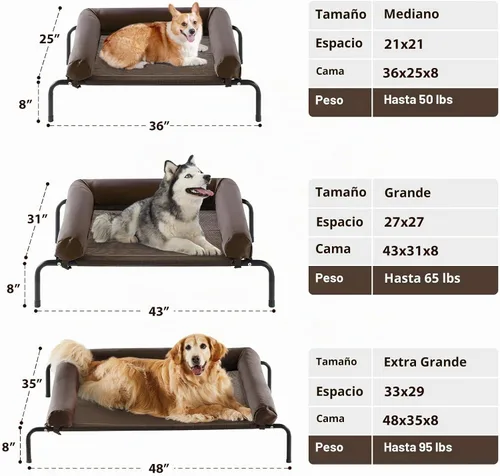 Vista 3 de Cama elevada refrescante para perros grandes – Cuna elevada impermeable con reposacabezas inclinado, malla Teslin transpirable, cama duradera