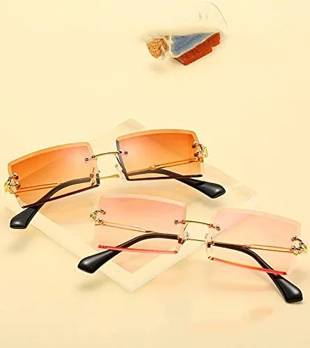 Vista 6 de Lentes rectangulares de sol Dollger sin marco cuadrados ultraligeros UV 400 a la moda unisex