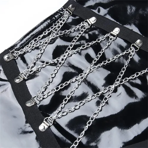 Vista 6 de Alt Skirt for Women Gothic Emo Mini Skirts Black Y2K E Girl Mall Goth Girl Aesthetic