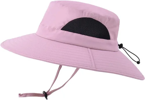 Vista 9 de Surblue Sombrero de sol para mujeres/hombres, sombrero de pesca con protección UV UPF 50+ sombrero de pescador de ala ancha Gris claro
