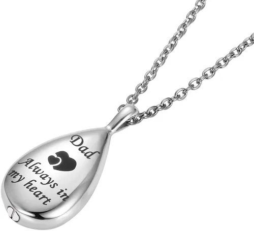 Vista 4 de GLDZ Collar de urna de cremación para cenizas, urna de cenizas, colgante conmemorativo con kit de relleno